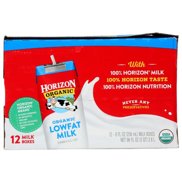 HORIZON: Organic Lowfat Milk 12 Count, 96 fo