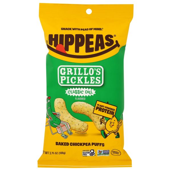 HIPPEAS: Classic Dill Grillos Pickles Puffs, 3.75 oz