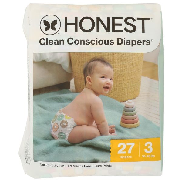 THE HONEST COMPANY: Clean Conscious Cactus Cuties Diapers Size 3, 27 pk