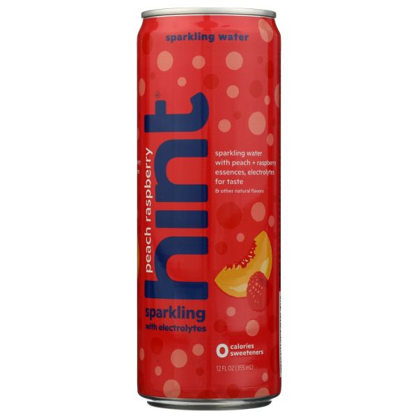 HINT: Peach Raspberry Sparkling Water, 12 fo