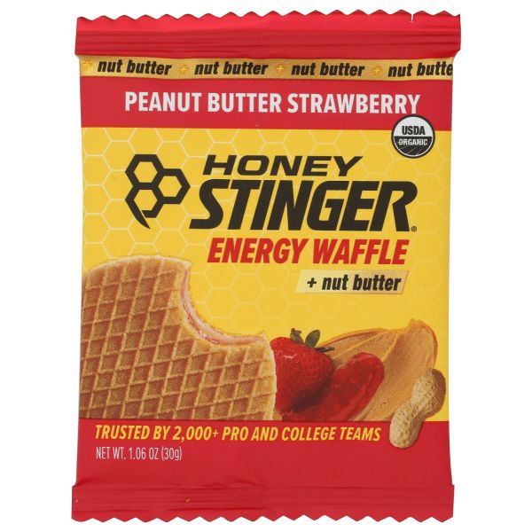 HONEY STINGER: Organic Peanut Butter Strawberry Energy Waffle, 1.06 oz