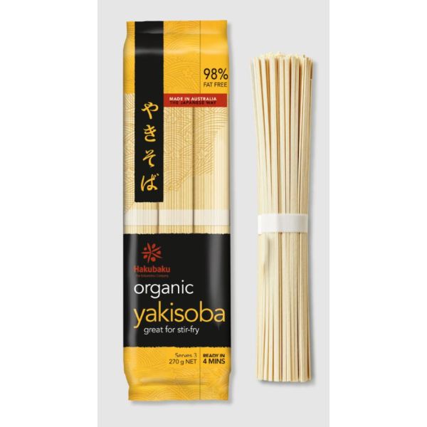 HAKUBAKU: Organic Yakisoba Stir Fry Noodles, 9.5 oz