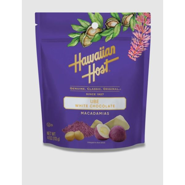 HAWAIIAN HOST: Ube White Chocolate Macadamias, 4 oz