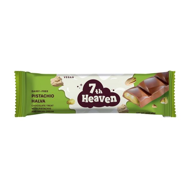 7TH HEAVEN: Pistachio and Halva Cream Chocolate Bar, 1.6 oz
