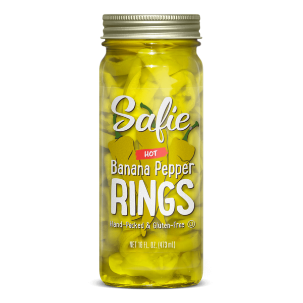 SAFIE: Hot Banana Pepper Rings, 16 oz