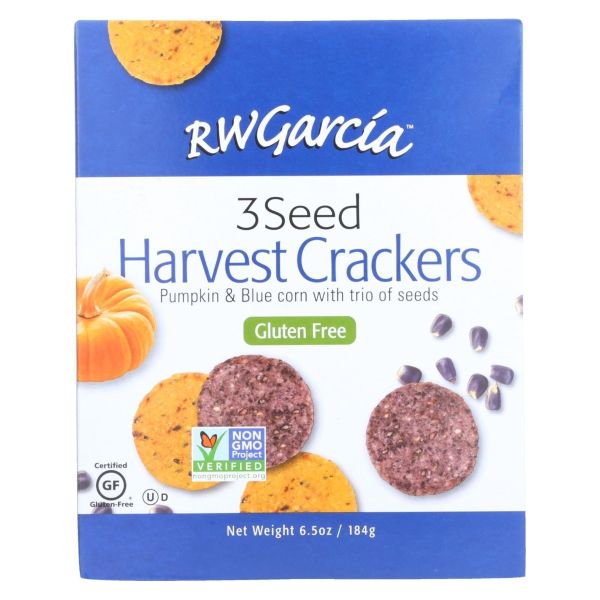 RW GARCIA: 3 Seed Harvest Crackers, 6.5 oz