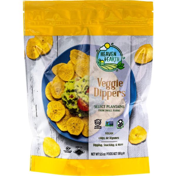 HEAVEN AND EARTH: Veggie Dippers Plantain Chips, 5.5 oz