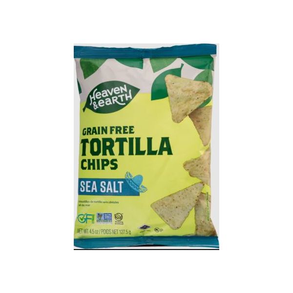 HEAVEN AND EARTH: Sea Salt Tortilla Chips, 4.5 oz