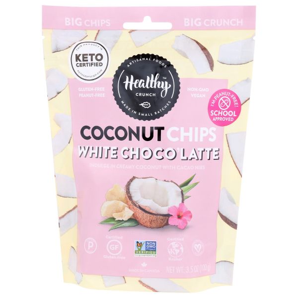 HEALTHY CRUNCH: White Choco Latte Coconut Chips, 3.5 oz