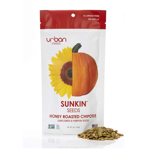 URBAN FOODS: Honey Roasted Chipotle Sunflower & Pumpkin Seeds, 5 oz