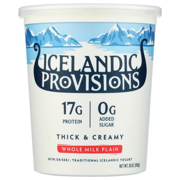 ICELANDIC PROVISIONS: Whole Milk Plain Skyr Yogurt, 30 oz
