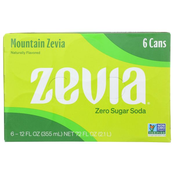 ZEVIA: Mountain Zevia Soda 6Pack, 72 fo