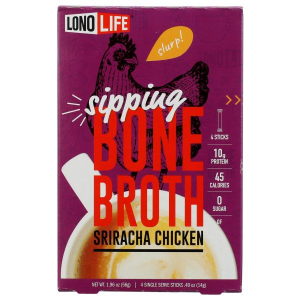 LONOLIFE: Sriracha Chicken Bone Broth, 4 pk