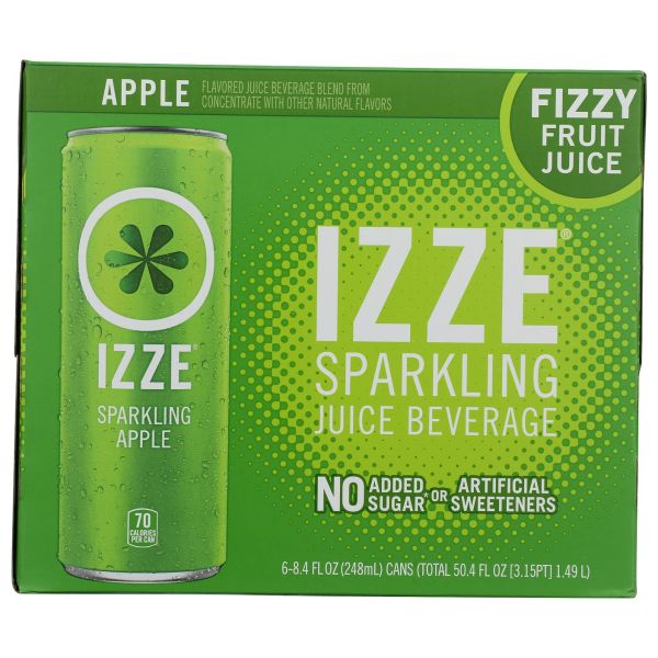 IZZE BEVERAGE: Sparkling Apple Juice 6 Count, 50.4 fo