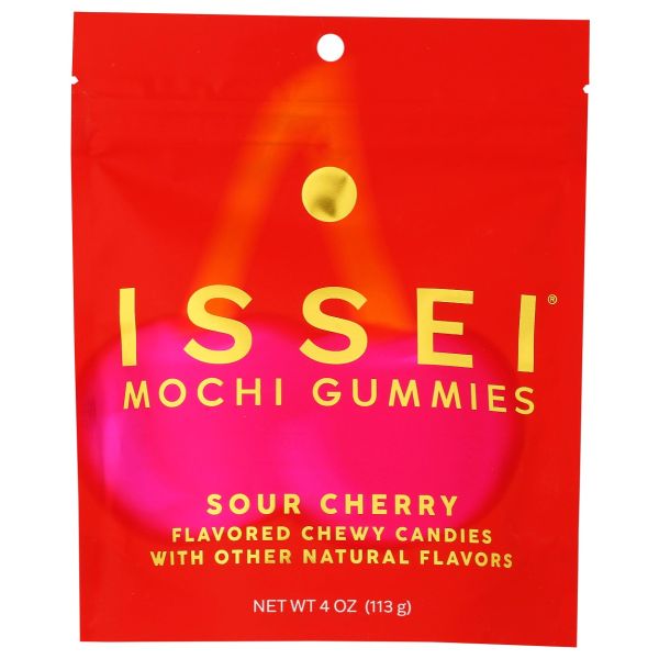 ISSEI MOCHI GUMMIES: Sour Cherry Flavored Gummies, 4 oz
