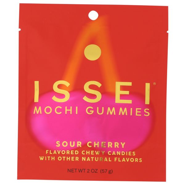 ISSEI MOCHI GUMMIES: Sour Cherry Flavored Gummies, 2 oz