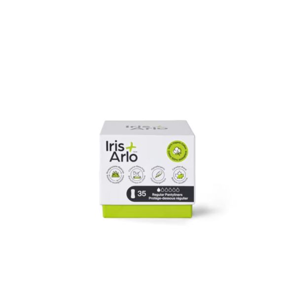 IRIS PLUS ARLO: Organic Regular Cotton Pantyliners, 35 ea