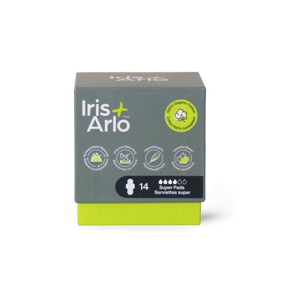 IRIS PLUS ARLO: Organic Super Cotton Pads, 14 ea
