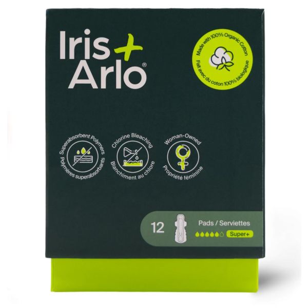 IRIS PLUS ARLO: Organic Super Plus Cotton Pads, 12 ea