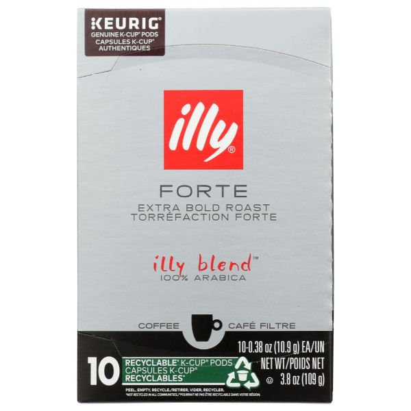 ILLYCAFFE: Forte Extra Dark Roast K Cup Coffee 10 Count, 3.8 oz