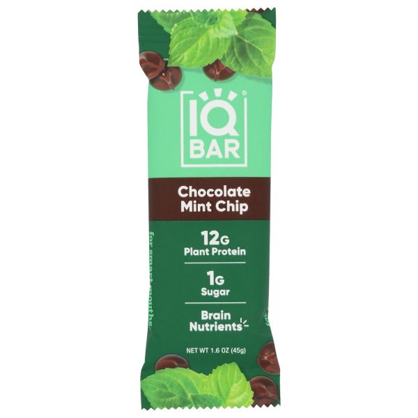 IQ BAR: Chocolate Mint Chip Bars, 1.6 oz