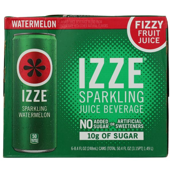 IZZE BEVERAGE: Sparkling Watermelon Juice 6 Count, 50.4 fo