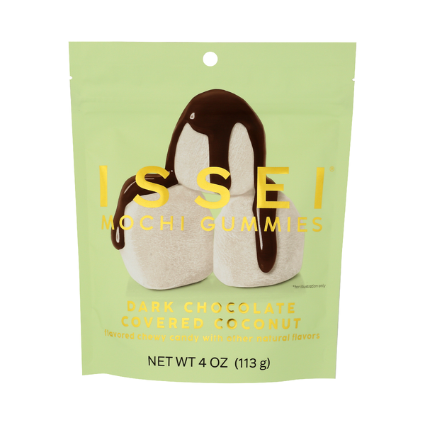 ISSEI MOCHI GUMMIES: Dark Chocolate Covered Coconut Gummies, 4 oz