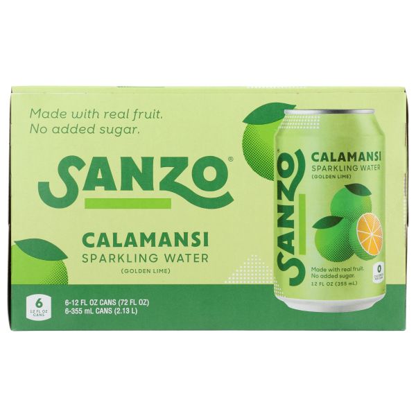 SANZO: Calamansi Golden Lime Sparkling Water 6Pk, 72 fo