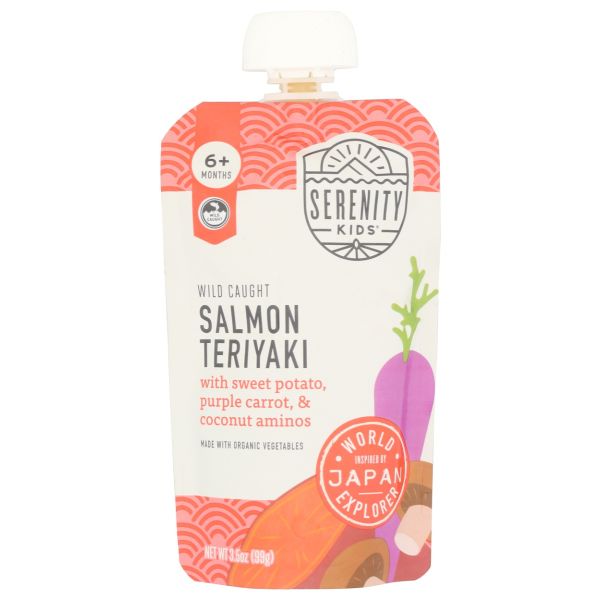 SERENITY KIDS: Salmon Teriyaki Baby Food Pouch, 3.5 oz