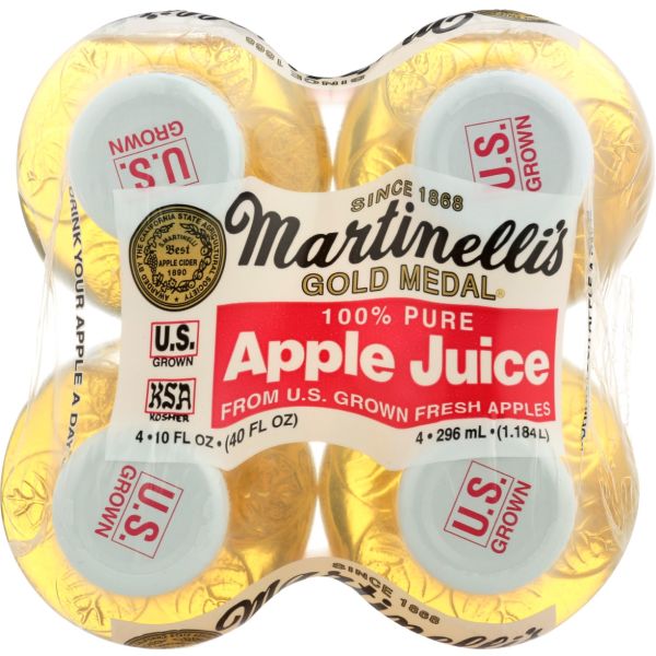 MARTINELLI: Apple Juice Glass With Label 4Pk, 40 fo