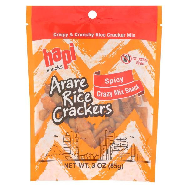 HAPI: Arare Rice Crackers Crazy Mix Snack, 3 oz