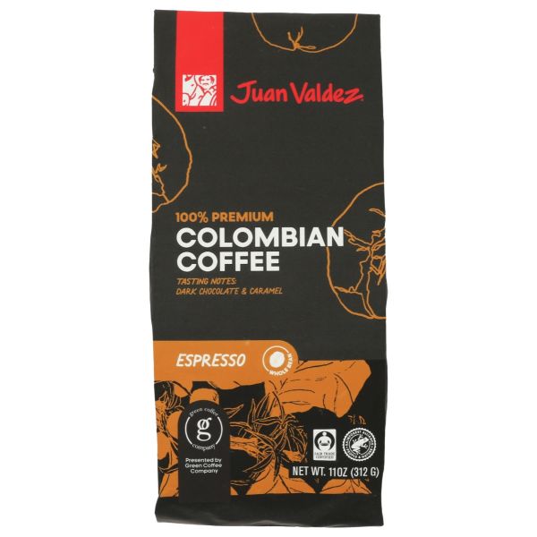 JUAN VALDEZ COFFEE: Espresso Whole Bean Coffee, 11 oz