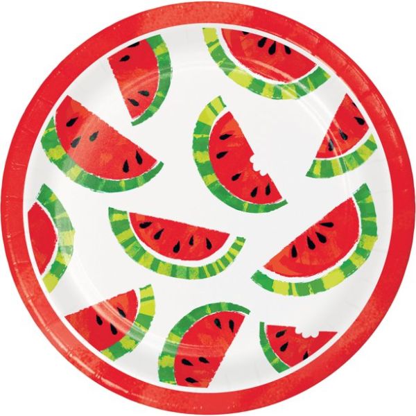 CREATIVE CONVERTING: Juicy Watermelon Luncheon Plate, 8 ea