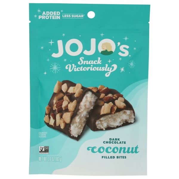 JOJOS CHOCOLATE: Dark Chocolate Coconut Filled Bites, 3.6 oz