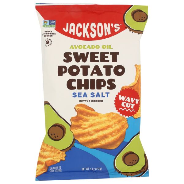 JACKSONS: Sea Salt Sweet Potato Chips in Avocado Oil, 5 oz
