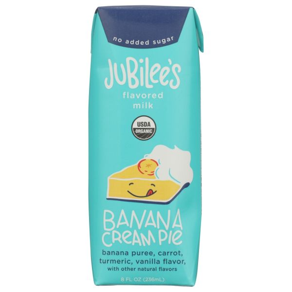 JUBILEES: Banana Cream Pie Organic Whole Milk, 8 fo