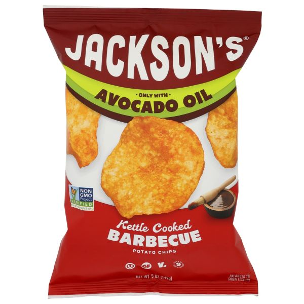 JACKSONS CHIPS: Barbecue Kettle Chips with Avocado Oil, 5 oz
