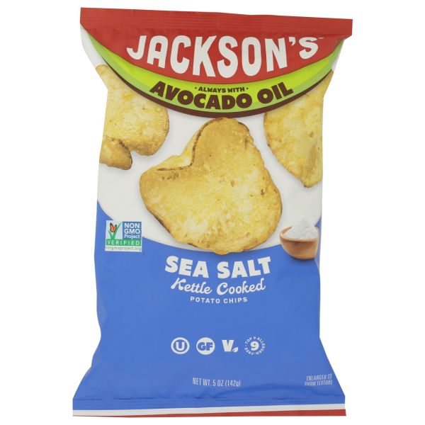 JACKSONS CHIPS: Sea Salt Kettle Chips with Avocado Oil, 5 oz