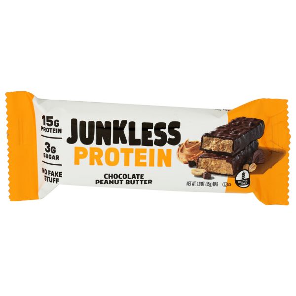 JUNKLESS: Chocolate Peanut Butter Protein Bar, 1.9 oz