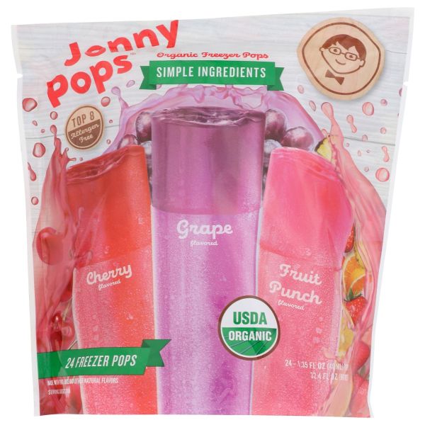 JONNYPOPS: Organic Freezer Pops Variety Pack 24Pc, 32.4 fo