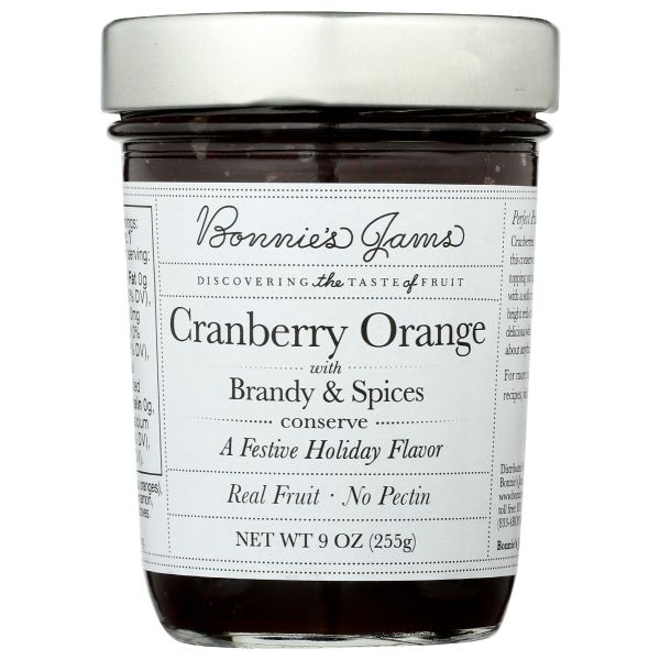 BONNIES JAMS: Cranberry Orange With Brandy and Spices Jam, 9 oz