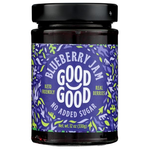 GOOD GOOD: Blueberry Jam No Added Sugar, 12 oz