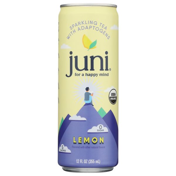 JUNI: Lemon Sparkling Tea With Adaptogens, 12 fo