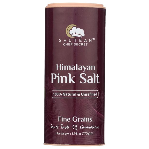 SALTEAN CHEF SECRET: Himalayan Pink Salt Cardboard Shaker, 5.98 oz