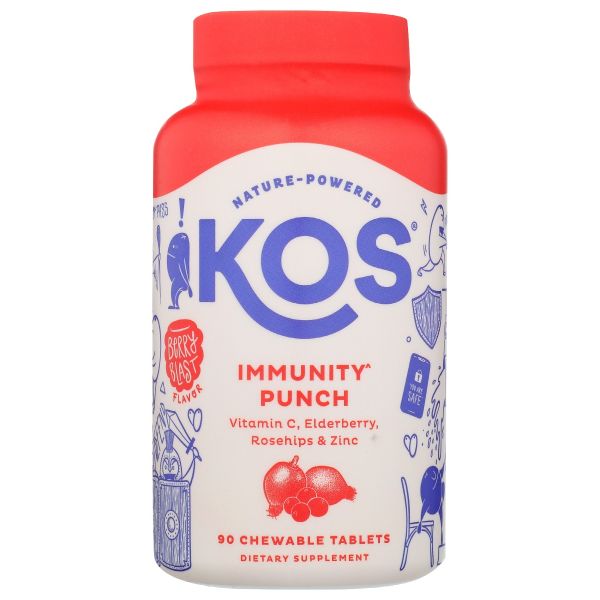 KOS: Immunity Punch Berry Blast Chewable Tablets, 90 tb
