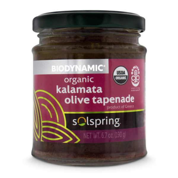 SOLSPRING: Biodynamic Organic Kalamata Olives and Tapenade, 6.7 oz