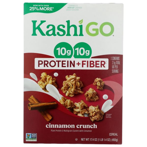 KASHI GO: Cinnamon Crunch Cereal, 17.4 oz