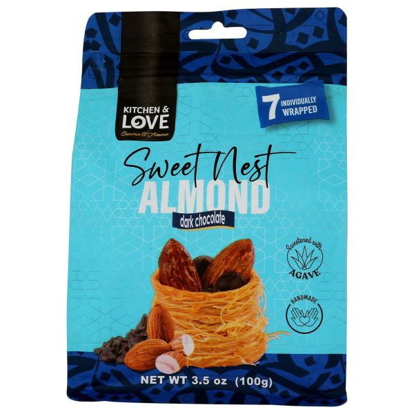 KITCHEN AND LOVE: Sweet Nest Almond Dark Chocolate, 3.5 oz