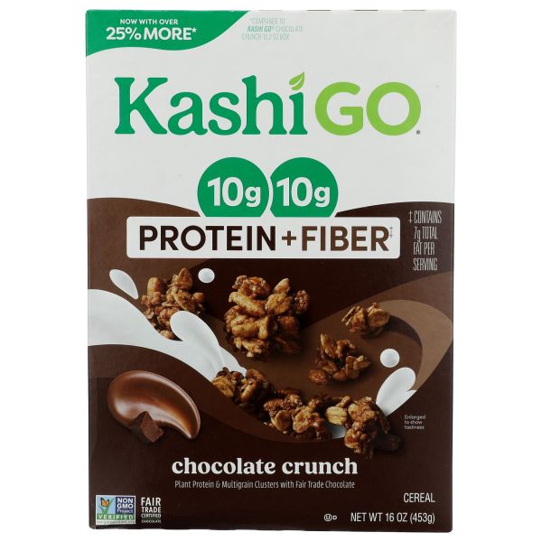 KASHI GO: Protein and Fiber Chocolate Crunch Cereal, 16 oz