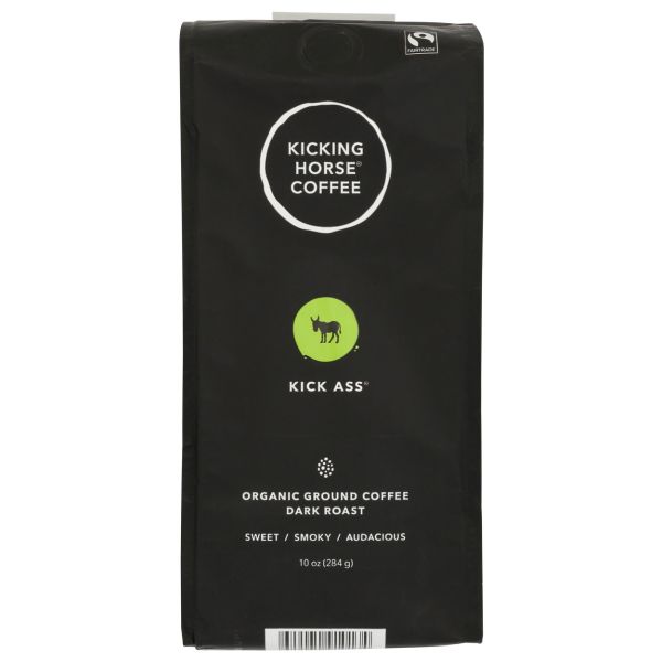 KICKING HORSE: Kick Ass Organic Whole Bean Coffee, 10 oz
